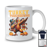 Turkey And Touchdowns; Joyful Thanksgiving Football Pilgrim Turkey Player Team; Sport Lover T-Shirt