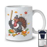 Turkey Playing Baseball, Joyful Thanksgiving Turkey Pumpkins, Matching Sport Player Team T-Shirt