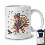 Turkey Playing Ice Hockey, Awesome Thanksgiving Turkey Sport Player Team, Trainer Fall Leaves T-Shirt