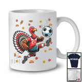 Turkey Playing Soccer, Awesome Thanksgiving Turkey Sport Player Team, Trainer Fall Leaves T-Shirt