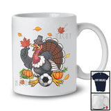 Turkey Playing Soccer, Joyful Thanksgiving Turkey Pumpkins, Matching Sport Player Team T-Shirt