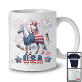 USA, Awesome 4th Of July Guinea Pig Riding Horse, American Flag Fireworks Guinea Pig Animal T-Shirt