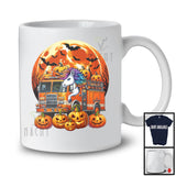 Unicorn Driving Fire Truck; Adorable Halloween Costume Moon Unicorn Driver; Family Group T-Shirt