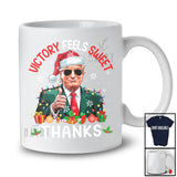 Victory Feels Sweet Thanks; Awesome Christmas Lights Santa Trump 2024 New President; Patriotic T-Shirt