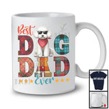 vintage Best Dog Dad Ever, Lunettes de soleil caniche à carreaux pour la fête des pères, T-shirt de la famille papa