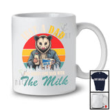 Vintage Retro Dad Who Always Came Back With The Milk, Amazing Father's Day Opossum Animal T-Shirt