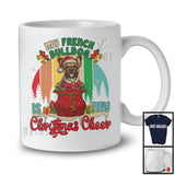 Vintage Retro My French Bulldog Is My Christmas Cheer; Lovely X-mas Santa Family Group T-Shirt