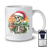 Vintage Retro Santa Skeleton With Coffee; Sarcastic Christmas X-mas Drinking; Coffee Lover T-Shirt