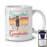 Vintage Retro Super Proud Daughter Of A Class Of 2024 Graduate, Amazing Graduation Family T-Shirt