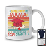 Vintage Retro Super Proud Mama Senior Class Of 2024 Graduate, T-shirt mignon de remise des diplômes pour la fête des mères