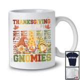 Vintage Retro Thanksgiving With My Gnomies, Lovely Three Gnomes With Pumpkin Pie, Family Group T-Shirt