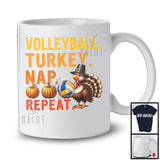 Volleyball Turkey Nap Repeat, Humorous Thanksgiving Turkey Volleyball Player, Sport Team T-Shirt