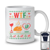 W.T.F Definition Wine Turkey Family; Cheerful Christmas Sweater Thanksgiving Dinner; Drinking T-Shirt