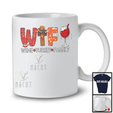 W.T.F Wine Turkey Family; Sarcastic Thanksgiving Dinner Drinking; Plaid Family Group T-Shirt