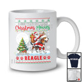 Want To Watch Christmas Movies With My Beagle; Adorable Sweater Santa Riding Puppy T-Shirt