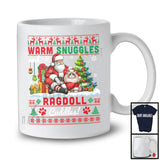 Warm Snuggles And Ragdoll Cuddles, Joyful Christmas Santa Cat Owner, Sweater X-mas T-Shirt