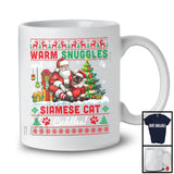 Warm Snuggles And Siamese Cat Cuddles, Joyful Christmas Santa Cat Owner, Sweater X-mas T-Shirt