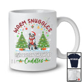 Warm Snuggles Australian Shepherd Cuddles; Fantastic Christmas Tree Plaid Santa Dog; Snowing T-Shirt