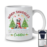 Warm Snuggles Border Collie Cuddles; Fantastic Christmas Tree Plaid Santa Dog; X-mas Snowing T-Shirt