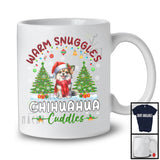 Warm Snuggles Chihuahua Cuddles; Fantastic Christmas Tree Plaid Santa Dog; X-mas Snowing T-Shirt