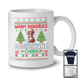 Warm Snuggles Dachshund Cuddles; Fantastic Christmas Tree Plaid Santa Dog; X-mas Sweater T-Shirt