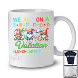 We Are On A Summer Vacation, Colorful Beach Matching Lunch Lady Group, Gnomes Lover T-Shirt