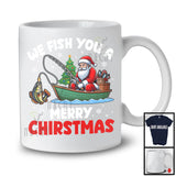 We Fish You Merry Christmas; Wonderful X-mas Tree Santa Fishing Lover; Fisher Family Group T-Shirt