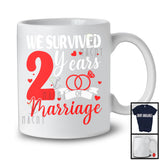 We Survived 2 Years Of Marriage, Humorous 2nd Wedding Anniversary Rings, Couple Family T-Shirt