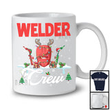 Welder Crew; Cheerful Christmas Three Santa Elf Reindeer Jobs Tools; Proud Careers T-Shirt