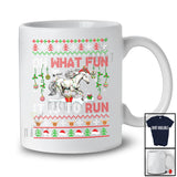 What Fun It Is To Run; Fantastic Christmas Sweater Santa Horse; X-mas Lights Running Runner T-Shirt