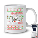 What Fun It Is To Run; Fantastic Christmas Sweater Santa Llama; X-mas Lights Running Runner T-Shirt