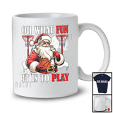 What Fun To Play; Joyful Christmas Moon Santa Basketball Player Playing; X-mas Sport Team T-Shirt