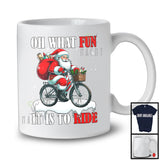 What Fun To Ride; Joyful Christmas Moon Santa Bicycle Riding Lover; X-mas Family Group T-Shirt