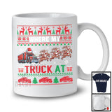 Where My Truck At; Humorous Christmas Sweater Santa Reindeer Truck Driver; X-mas T-Shirt