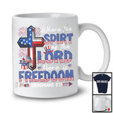 Where The Spirit Of The Lord There Is Freedom, Amazing 4th Of July American Flag Cross, Patriotic T-Shirt