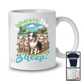 Where're The Sheep, Adorable Border Collie With Sheep, Matching Farm Farmer Group T-Shirt