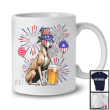 Whippet Drinking Beer, Cheerful 4th Of July Drunker Fireworks, American Flag Patriotic Group T-Shirt