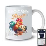 Who Came First; Humorous Joke Saying Chicken Or Egg; Farm Farmer Rooster Chicken Lover T-Shirt