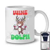 Wine Dolph; Humorous Christmas Lights Reindeer Drinking Wine; Snowing Drunker T-Shirt