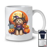 Witch Cockapoo With Pumpkins Moon, Happy Halloween Costume, Matching Family Group T-Shirt