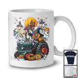 Witch Cow Horse Sheep On Tractor, Horror Halloween Farm Animals Farmer, Driving Tractor T-Shirt