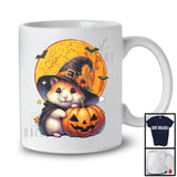 Witch Hamster With Pumpkin Scary Moon; Creepy Halloween Costume Animal; Family Group T-Shirt