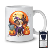 Witch Labrador Retriever With Pumpkins Moon, Happy Halloween Costume, Matching Family Group T-Shirt