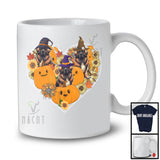 Witch Leonberger Heart Sunflowers; Amazing Halloween Thanksgiving Fall Leaves T-Shirt