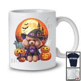 Witch Poodle With Pumpkins Moon, Happy Halloween Costume, Matching Family Group T-Shirt