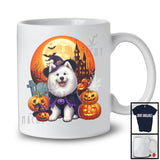 Witch Samoyed With Pumpkins Moon, Happy Halloween Costume, Matching Family Group T-Shirt