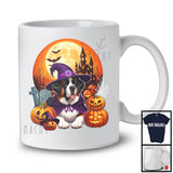 Witch St. Bernard With Pumpkins Moon, Happy Halloween Costume, Matching Family Group T-Shirt