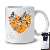 Witch Whippet Heart Sunflowers; Amazing Halloween Thanksgiving Fall Leaves T-Shirt