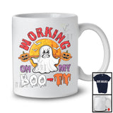 Working On My Boo-ty; Humorous Halloween Costume Beauty Boo Ghost; Fitness Workout T-Shirt