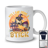 Yes I Can Drive A Stick, Awesome Halloween Costume Witch Pug Owner Lover, Scary Moon Family T-Shirt